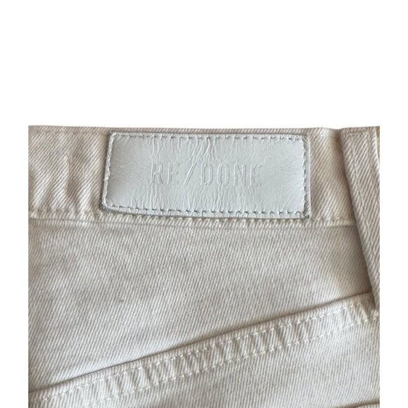 Re/Done 70s Stove Pipe High Rise Straight Leg Jeans Vintage White Women's Sz 24 - Picture 11 of 13